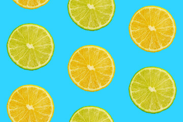Seamless pattern of oranges and limes