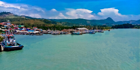 Traditional wooden boat in the Java Sea