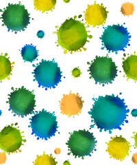 Bio watercolor set in green colors. The set consists of inscriptions, symbols, patterns. Apples, plants, dandelions. A symbol of a healthy world.