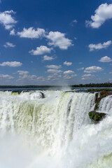 Iguazu Falls, located on the border of Argentina and Brazil, is the largest waterfall in the world.