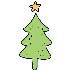 Christmas pine tree illustration svg 
