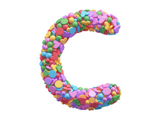 Colorful candy font. Letter C.