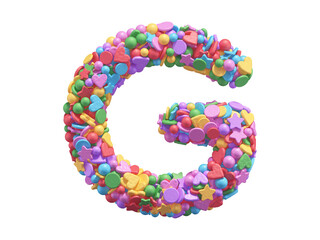 Colorful candy font. Letter G.