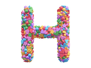 Colorful candy font. Letter H.