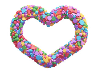 Colorful candy font. Heart symbol.