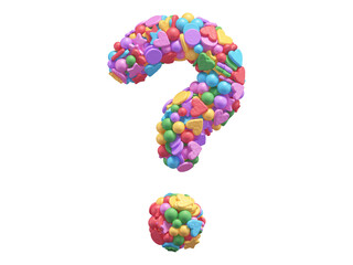 Colorful candy font. Question symbol.