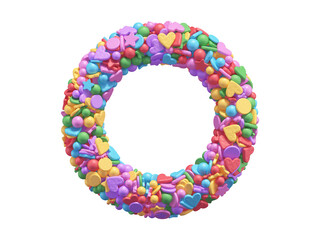 Colorful candy font. Letter O.