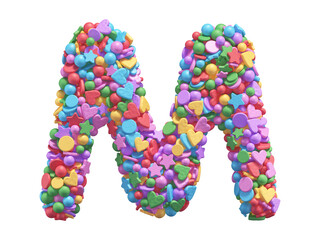 Colorful candy font. Letter M.
