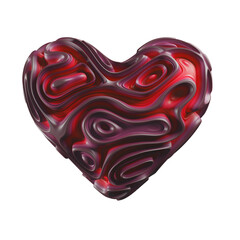 abstract red heart, 3d illustration