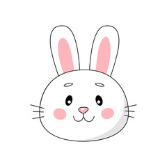 Cute cartoon vector rabbit isolated clipart. Farm animal illustration design