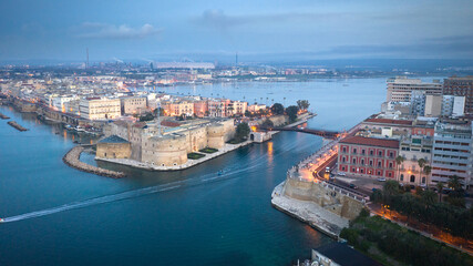 Fototapeta premium Aerial view of Taranto city, Puglia. Italy