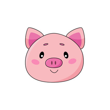 recommend clip art: Cute cartoon vector pig isolated clipart. Farm animal illustration design