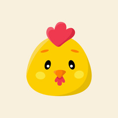 Cute cartoon vector chicken isolated clipart. Farm animal illustration design