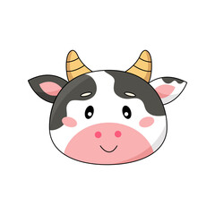 Cute cartoon vector cow isolated clipart. Farm animal illustration design