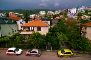 Fototapeta premium Suburban houses seen from high vantage point
