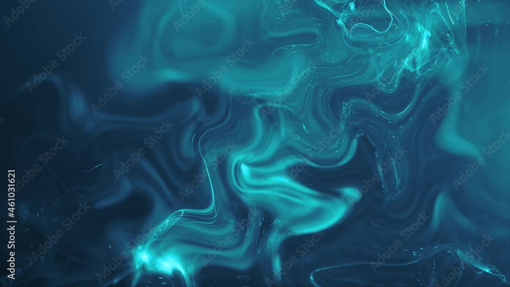 Poster abstract fluid particles graphic background loop/ 4k animation of an abstract slow motion fluid part