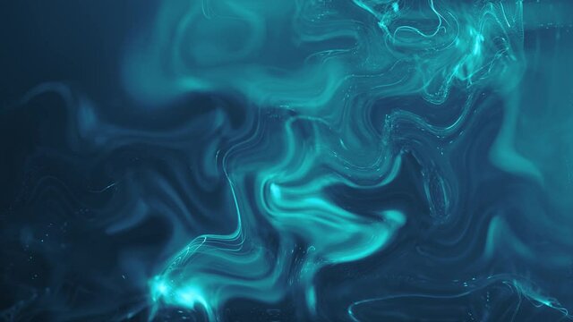 Abstract Fluid Particles Graphic Background Loop/ 4k animation of an abstract slow motion fluid particles background graphic design with light flare seamless looping