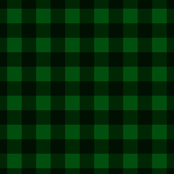 Seamless Pattern Green Buffalo Plaid Vector Illustration