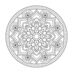 Vector black mandala isolated on white background. Decorative ornament in oriental style. Good for cards and coloring books. Anti-stress painting