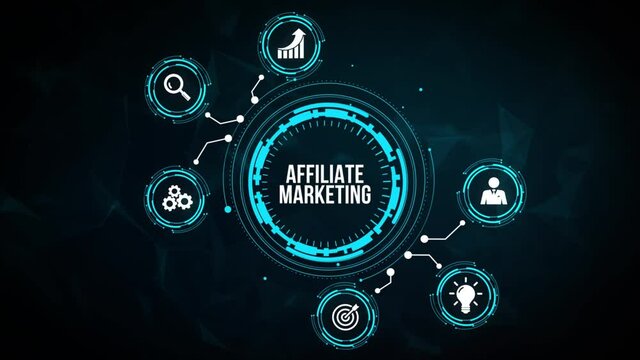 Internet, business, Technology and network concept. AFFILIATE MARKETING