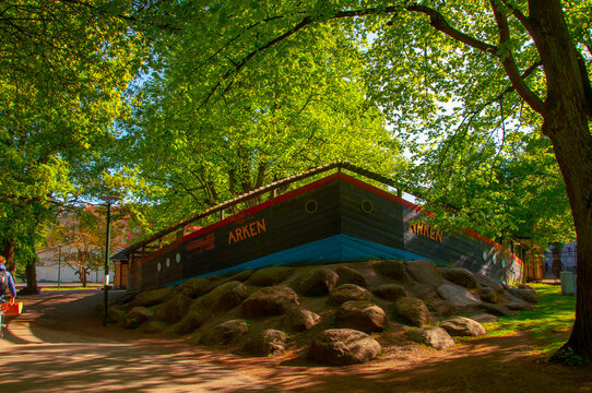 Arken wooden boat in Folkets park, Malmo