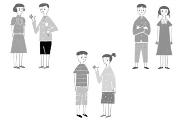 小学生の男の子と女の子