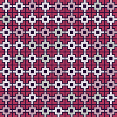 Seamless crosses and dots vibrant contrast pattern vector background