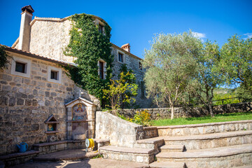 Fototapeta na wymiar Territory of Monastery Podmaine or Podostrog, Budva, Montenegro