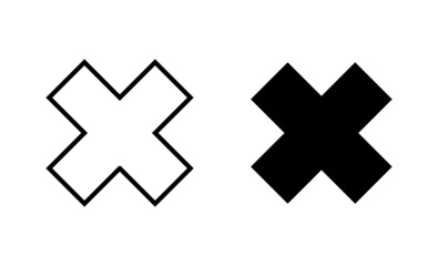 Close icons set. Delete sign and symbol. cross sign