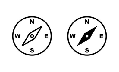 Compass icons set. arrow compass icon sign and symbol