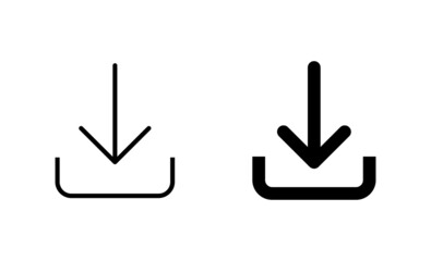 Download icons set. Download sign and symbol