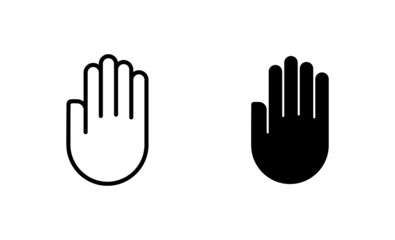 Hand icons set. hand sign and symbol. palm