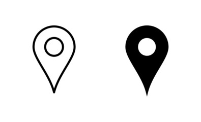 Pin icons set. Location sign and symbol. destination icon. map pin