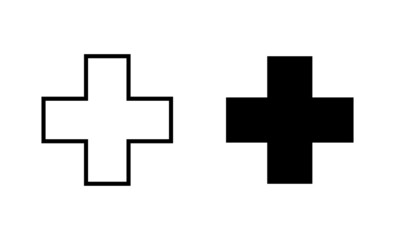 Plus Icons set. Add plus sign and symbol