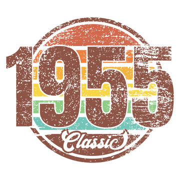Classic 1955, Born in 1955 vintage birthday typography design for T-shirt