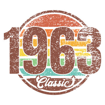 Classic 1963, Born in 1963 vintage birthday typography design for T-shirt