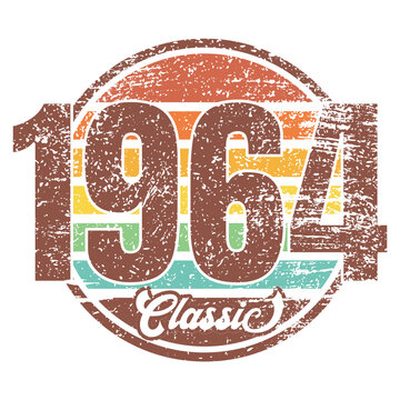 Classic 1964, Born in 1964 vintage birthday typography design for T-shirt