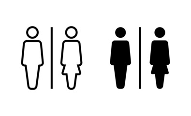 Toilet icons set. Girls and boys restrooms sign and symbol. bathroom sign. wc, lavatory