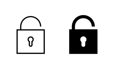 Unlock icons set. Unlock sign and symbol. unlocked padlock icon