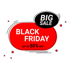 Vector banner of advertising and discounts. Black friday element.