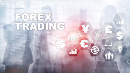 Forex Trading. Graphic concept suitable for financial investment or Economic trends. Business background
