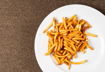 french fries on the white plate