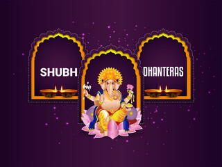 Indian festival with vector illustration for happy dhanteras celebration