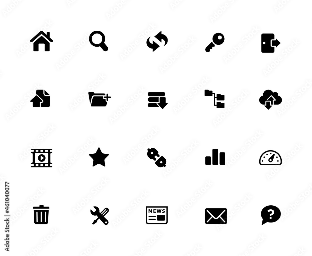 Poster ftp and hosting icon set - 32px solid