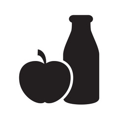 Vegetarian food icon vector isolated on white background. Trendy vegetarian logo in flat style. Healthy food icon for app, label, menu and web site. Creative art concept, vector illustration