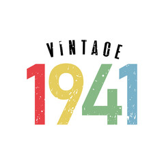 vintage 1941, Born in 1941 birthday typography design for T-shirt - obrazy, fototapety, plakaty