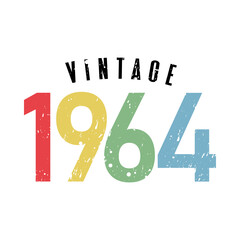 vintage 1964, Born in 1964 birthday typography design for T-shirt