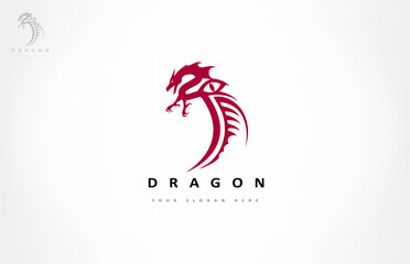 Dragon logo vector. Mythical animal.