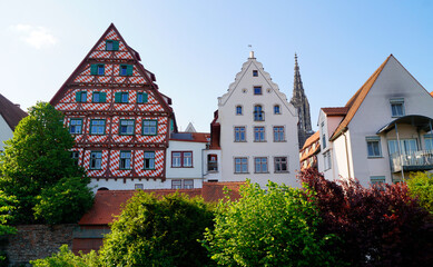 Scenic view of the Ulm City in Germany on a fine day in May (Germany, Europe)