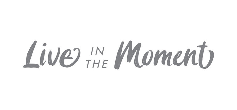 Live in the moment. Inspirational lettering quote. Vector illustration